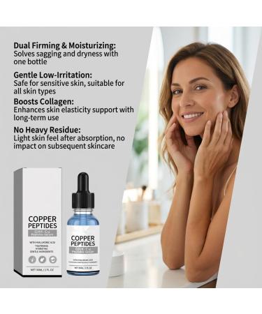 Copper Peptides GHK-Cu Peptides Serum Firming and Hydrating Face Serum Anti-Aging Skincare for All Skin Types 30ML / 1 FL OZ - Buy Online on GoSupps.com