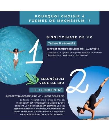 Inolab Synergy 4 Magnesium 1980mg/day & B6 | Bisglycinate + Malate + Organic Plant + Chelated Taurine | 300mg Pure Mg per day | Tolerance and Assimilation Superior to Marine Mg | Premium Quality - Buy Online on GoSupps.com