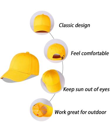 LANGZHEN Kids 100% Cotton Baseball Cap Hat | Adjustable Sun Hat for Boys and Girls 2-4 Years | Yellow+Blue - Buy Online on GoSupps.com