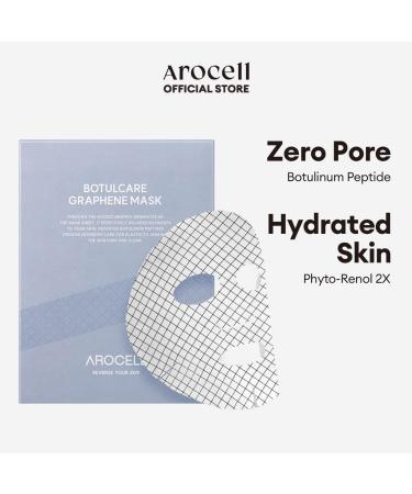 AROCELL Botulcare Graphene Masks - 5 Microcurrent Facial Sheets for Hydration Elasticity & Pore Minimizing | Korean Skincare - Buy Online on GoSupps.com
