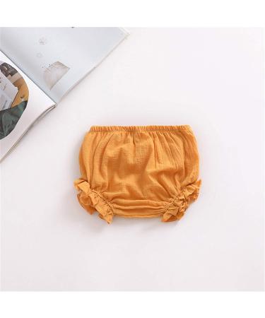 HASAKI Baby Diaper Cover Set - 2Pcs Linen Bloomer Shorts for Toddler Boys and Girls 12-24 Months - Yellow+Pink - Buy Online on GoSupps.com