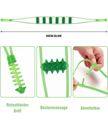 Premium Silicone Massage Scooter with Handle | Deep Tissue Roller for Neck Back & Body Relaxation (Green) - Buy Online on GoSupps.com