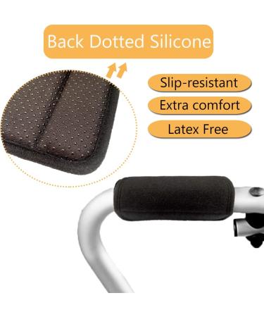 Memory Foam Padded Walker Hand Grip Covers - Premium Comfort & Support | Black - Buy Online on GoSupps.com