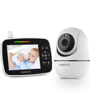 Baby Monitor with Remote Pan-Tilt-Zoom Camera, 3.5 Large Display Video Baby Monitor with Camera and Audio |Infrared Night Vision |Two Way Talk | Room Temperature| Lullabies and 960ft Range (V2)