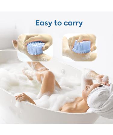Silicone Body Brush - Soft Exfoliating Brush for Kids, Women, Men - Easy to Clean - Suitable for All Skin Types - 1PC Blue - Buy Online on GoSupps.com