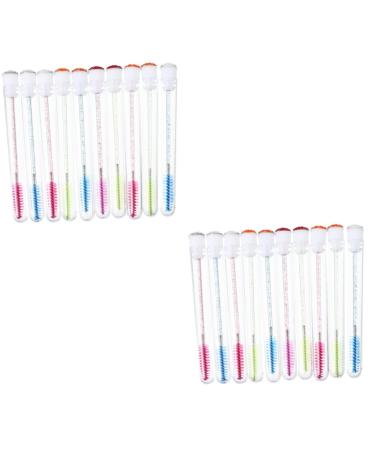 Healeved 20 Pcs Mascara Wand Tube Empty Eyelash Wand Tube Refillable Tubes Eyelash Spoolie Lipgloss Plastic 1 g (Pack of 1) Assorted Colorx2pcs