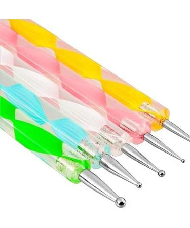 5X Colorful 2 Way Dotting Pen Tool - Professional Nail Art Tip & Dot Paint Manicure Kit for Perfect Nail Designs - Buy Online on GoSupps.com