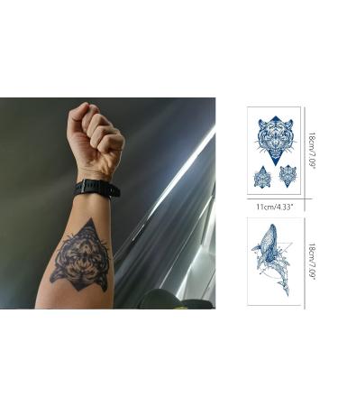 Semi Permanent 2 Weeks Arrow Mountain Temporary Tattoo for Men and Women - Waterproof Realistic Sticker - 8 Sheets - Adult Pattern 11 - Buy Online on GoSupps.com