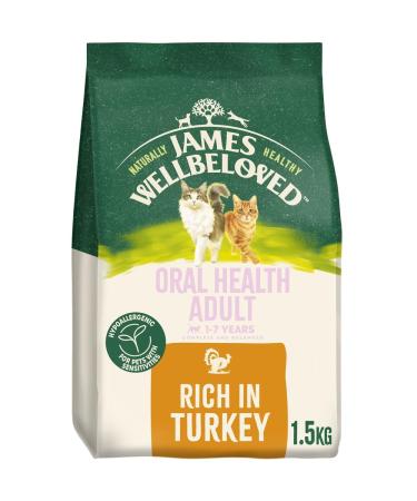 James Wellbeloved Hypoallergenic Dry Cat Food for Adult Cats Oralcare Turkey 1.5 kg