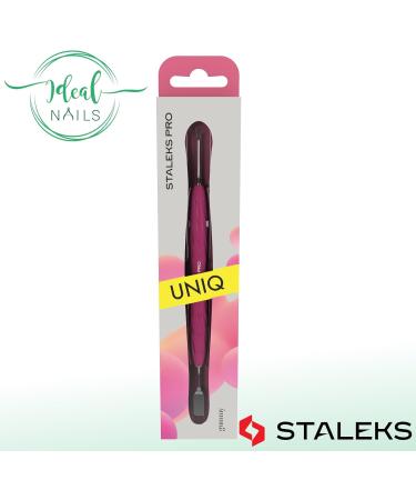STALEKS UNIQ PQ-11/1 Double Manicure Instrument with Silicone Grip (Ring + Flat Straight Slider) - Buy Online on GoSupps.com