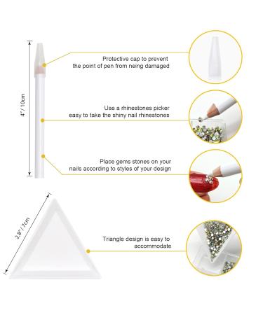 1880PCS Nail Rhinestones & Crystals - Flatback Nail Art Decorations with Picker Pen & Storage Box - Buy Online on GoSupps.com