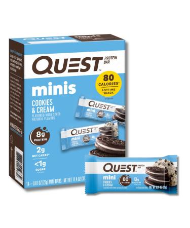 Quest Protein Bars Variety Pack with Cookies & Cream Mini Bars High Protein Gluten Free 12 Count & 14 Count
