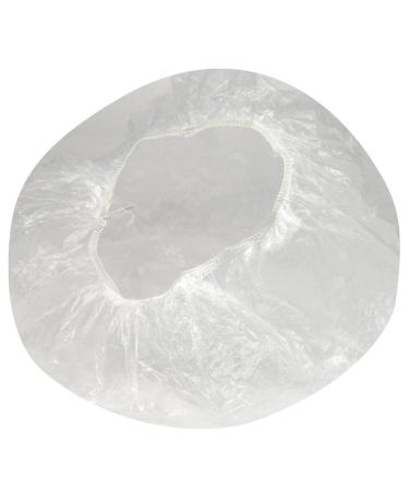 HugeStore 100 Pcs Disposable Clear Waterproof Shower Caps Bath Shower Hair Caps