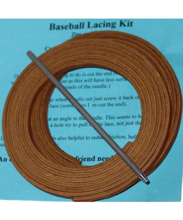 Tofl Softball & Baseball Glove Lace Kit | Mitt Repair Lacing with 2 Leather Laces & Needle - Light Brown - Buy Online on GoSupps.com