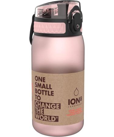 Ion8 Kids Water Bottle 350ml - Leak Proof, BPA Free, Dishwasher Safe - Rose Quartz with Carry Handle and Secure Lock - Buy Online on GoSupps.com