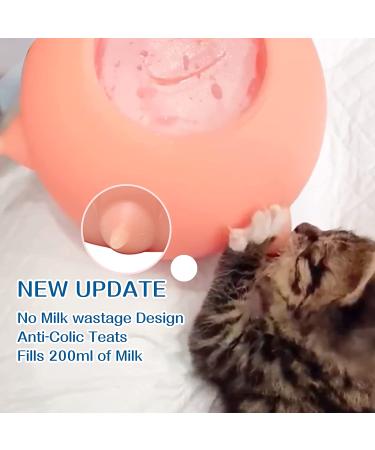 Puppy Milk Feeder with 3/4 Nipples - Self-Feeding Nursing Station for Multiple Puppies & Kittens - 200ML Pink - Buy Online on GoSupps.com