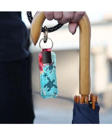 Tropical Flower Turtle Lip Balm Holder Keychain - Chapstick Tracker & Safeguard - Buy Online on GoSupps.com