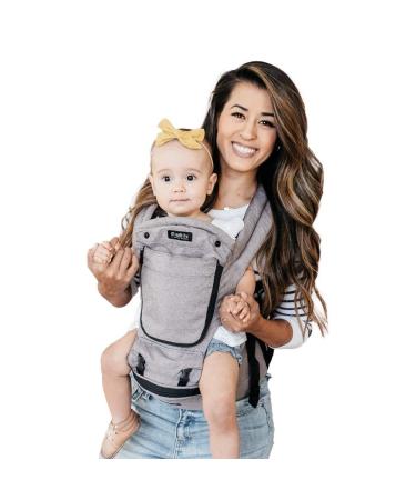 MiaMily Hip Seat Baby Carrier - 6 Carry Positions - Lumbar Support - Stone Grey - Buy Online on GoSupps.com