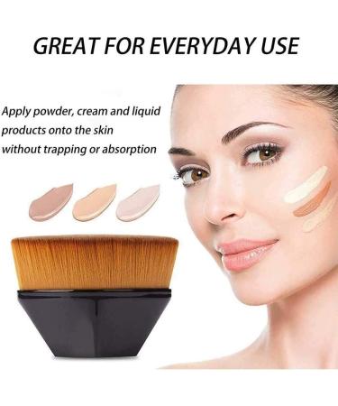 2/4 Pcs Cepillo De Maquillaje Con Tapa Plana - Brochas Para Base De Maquillaje Flat Top Foundation Brush Momma Brush Makeup Foundation Makeup Brush for Women (Black & Pink) - Buy Online on GoSupps.com