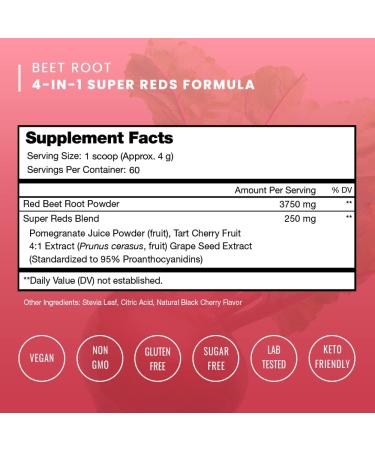 Beet Root Powder Circulation Supplement | Super Reds & Grape Seed Extract for Nitric Oxide Support - Buy Online on GoSupps.com
