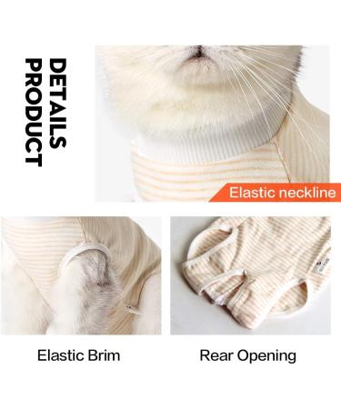 Cat Professional Recovery Suit - Surgical Recovery Shirt for Belly Wounds - Soft Medical Clothing for Cats - Cone Alternative - Orange M (1 Pack) - Buy Online on GoSupps.com