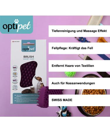 Optipet 3-in-1 Animal Brush for Dogs & Cats | Shorthair | Safe Massage Wet Use | Strengthens Fur & Removes Hair | Washable & Easy Care - Buy Online on GoSupps.com