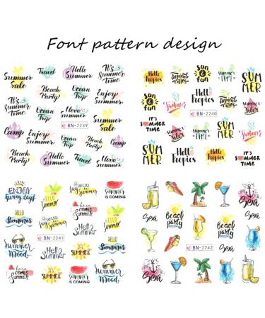 Summer Element Nail Art Stickers - Watermelon Ice Cream Designs - 12 Sheets - Buy Online on GoSupps.com