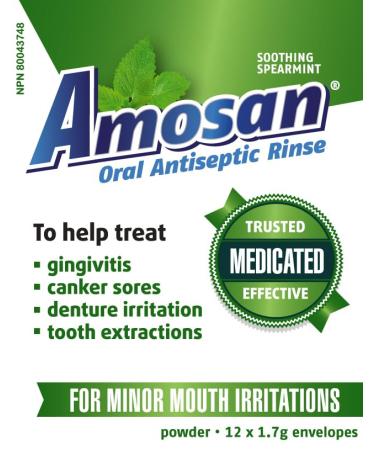 Amosan Oral Antiseptic Rinse - Spearmint