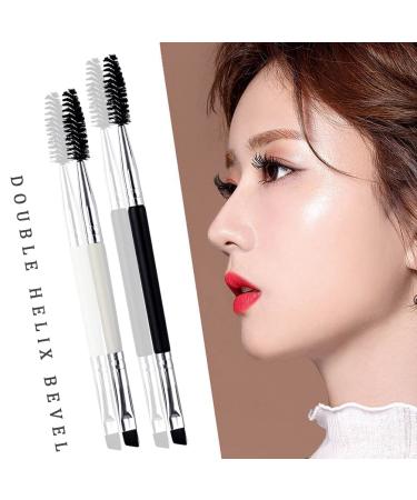 3 Pcs Angled Eyebrow Brush and Comb Set with Spoolie - Professional Eyebrow Grooming Tool in White - Buy Online on GoSupps.com
