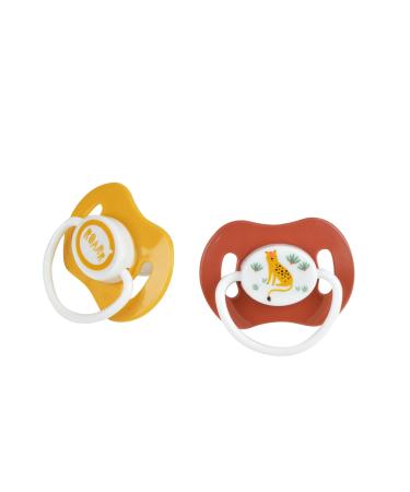 BEBE DOUCEUR Set of 2 pacifiers Silicone Physiological 0-6 months Leopard Savane