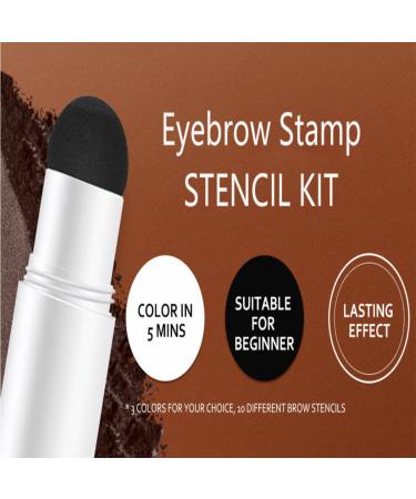Waterproof Eyebrow Stamps & Template Set - 10 Reusable Dark Brown Kits for Perfect Eyebrows - International Shipping Available - Buy Online on GoSupps.com