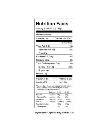 Organic Pearled Barley Groats (Hulled) - 2.5 Lb Re-Sealable Package for Bread, Beer Making, and Animal Feed - Buy Online on GoSupps.com