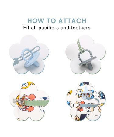 MISSLILI Baby Silicone Pacifier Clip Holder 2 Pack - Thin, Soft, and Strong Binky Clips for Boy and Girl - Barley Ether & Sage - Buy Online on GoSupps.com