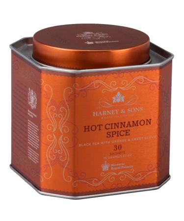 Harney & Sons Hot Cinnamon Spice Black Tea - 30 Sachets with Orange & Sweet Clove (2.67 oz) - Buy Online on GoSupps.com