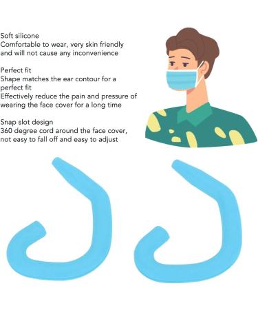 10 Pieces Reusable Childrens Face Shield Ear Hook Flexible and Comfortable Silicone Ear Protector Hook (Light Blue) - Buy Online on GoSupps.com