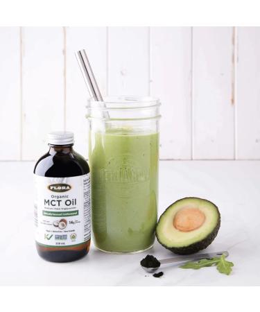 Flora Health MCT Oil Organic Energy Boost C8 Caprylic & C10 Capric Acids Keto Kosher Non-GMO Verified 100% from Ethically and Sustainably Sourced Coconuts 500 mL Liquid Glass Bottle - Buy Online on GoSupps.com