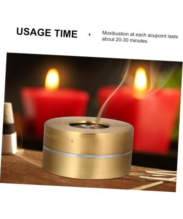 Beavorty Copper Moxa Burner - Smoke-Free Portable Moxibustion Box Adjustable Moxibustion Pot 2 STK 8x8cm for Massage - Golden - Buy Online on GoSupps.com