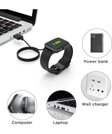 Compatible with Donerton Smartwatch Charger  Magnetic USB Charging Cable Replacement Charger for Donerton P22/Popglory Smartwatch/CanMixs  feifuns  kalinco P22 1.4'' smartwatch (Black) - Buy Online on GoSupps.com