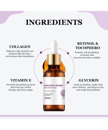 2 PCS Venature Bakuchiol Retinol Rejuvenation Serum Bakuchiol Retinol Serum Korean for Face Retinol Serum for Wrinkles Reduce Wrinkles - Buy Online on GoSupps.com