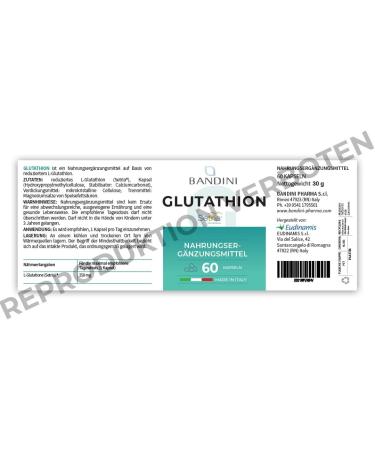 Buy Bandini L-Glutathione 250mg Capsules | Antioxidant & Immune Support | Vegan High Dose Laboratory Tested | 60 Capsules - Buy Online on GoSupps.com