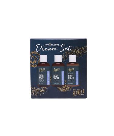 The Seaweed Bath Co. Sleep Body Wash Body Cream & Bath Soak Pack (Gift Set) Calm Scent (Vetiver & Geranium) Vegan Paraben Free 6 fl. oz.