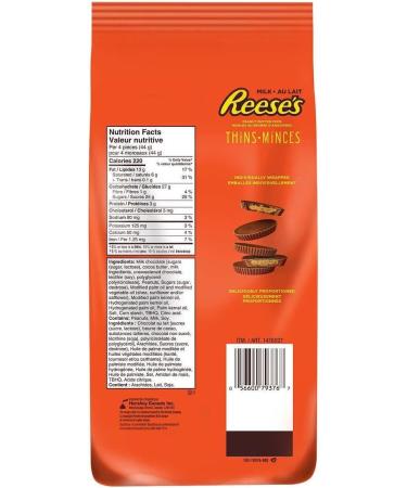 Reese's Chocolate Candy Peanut Butter Cups Thins Individually Wrapped - 680g/23.8 oz. - Buy Online on GoSupps.com