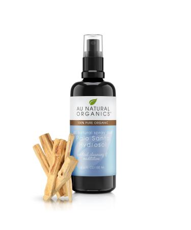 Au Natural Organics Palo Santo Spray - Palo Hydrosol Meditation and Spiritual Cleansing | Energy Clearing Healing Purifying | Aromatherapy Oil | Clean Negative Energies | Regenerate Skin 3.4 Oz Palo Santo Oil 3.4 oz