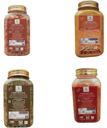 Farm Royale Spice Combo||Mathania Red Chilli(Lal Mirch) Powder Turmeric Powder Kasoori Methi Hing Whole||(200gm 200gm 50gm 200gm)||100% Pure and Natural||Export Quality||Hand picked materrial - Buy Online on GoSupps.com