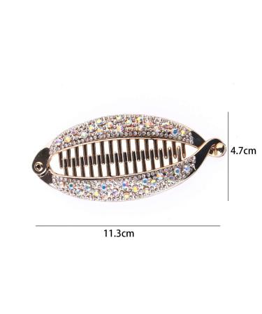 Lurrose 4-Piece Fashionable Banana Clamped Ponytail Holder - Strong Voltage Fish Shape Handle Bracket (Gold & Silver) - Buy Online on GoSupps.com