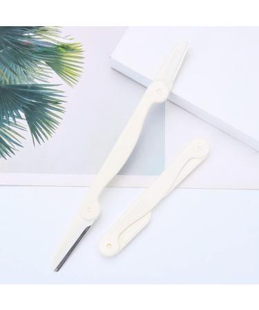 Anoudon 2pcs double head folding eyebrow knife stainless steel eyebrow scraper beginner eyebrow knife