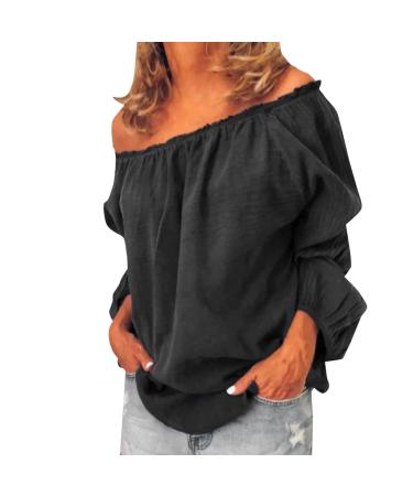 Women Cotton and Linen Shirt Casual Short Sleeve V Neck Blouse Button Down Lapel Ladies Work Loose T-Shirt Tops Vintage Summer Tee 2901-qppoj-black-a 3XL