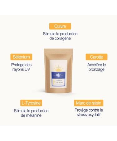 AJY H LEE Tanning Activator & Accelerator | Natural Sun Protection Antioxidant Tan Complexion Collagen Boost | Copper Selenium Carrot Grape Seed L-Tyrosine | 60 Capsules - Buy Online on GoSupps.com