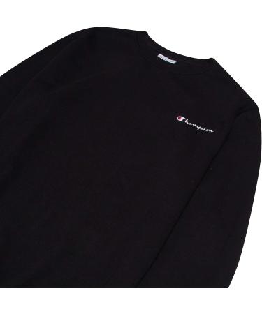 Champion Men's Big and Tall Crewneck Fleece Sweatshirt with Script Logo - 5X Tall, Black - Buy Online on GoSupps.com