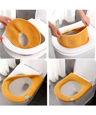 BDS-HOME 4 Pack Thicker Washable Toilet Seat Covers - Stretchable & Comfortable Bathroom Cushion Warmer - Easy Installation for Stylish Bathroom Decor - Buy Online on GoSupps.com